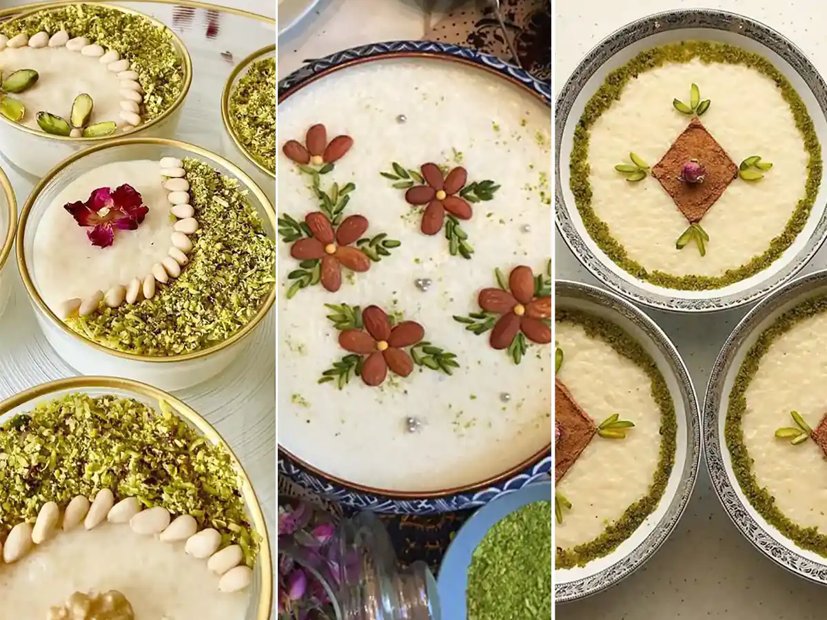 طرز تهیه فرنی میوه ای برای نوزاد تزیین فرنی با موز