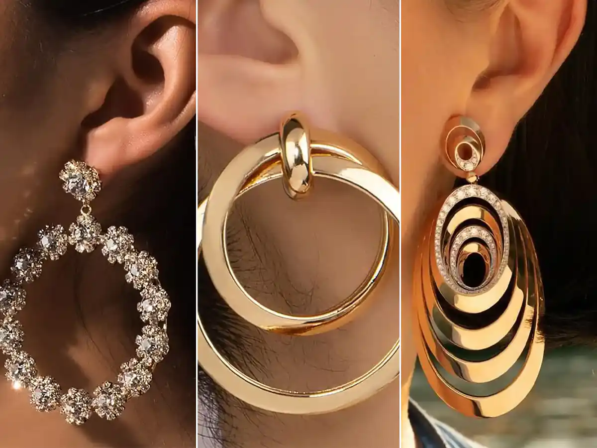 گوشواره حلقه ای طلا گوشواره حلقه ای کوچک طلا گوشواره حلقه ای بزرگ طلا گوشواره حلقه ای آویزدار