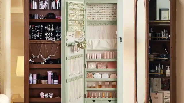 اگه می‌خوای میز آرایشت همیشه مرتب و خوشگل باشه حتما یه استند آرایشی چوبی دیواری بزن به دیوارت