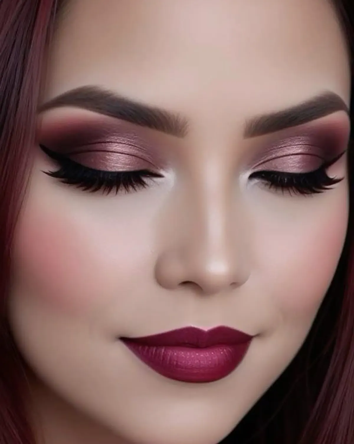 میکاپ عروس با رژ قرمز
