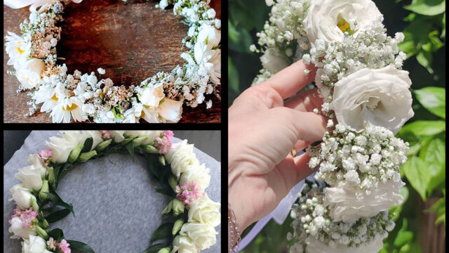 تاج گل طبیعی عروس | از رز سفید تا بابونه؛ انتخاب هوشمندانه و رمانتیک 💐