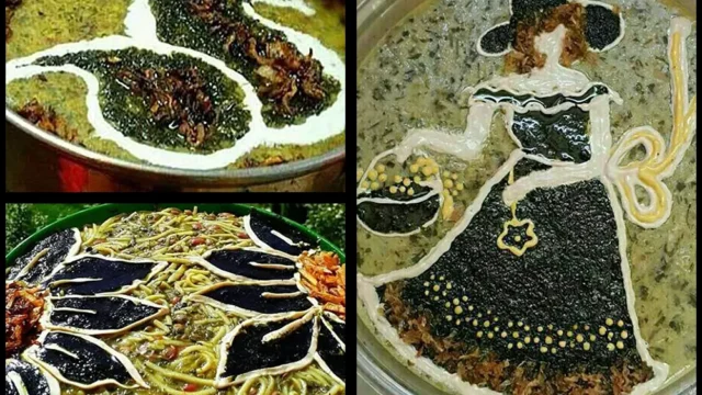 تزیین آش مجلسی | رنگ‌آمیزی طبیعی با مواد خوراکی سالم
