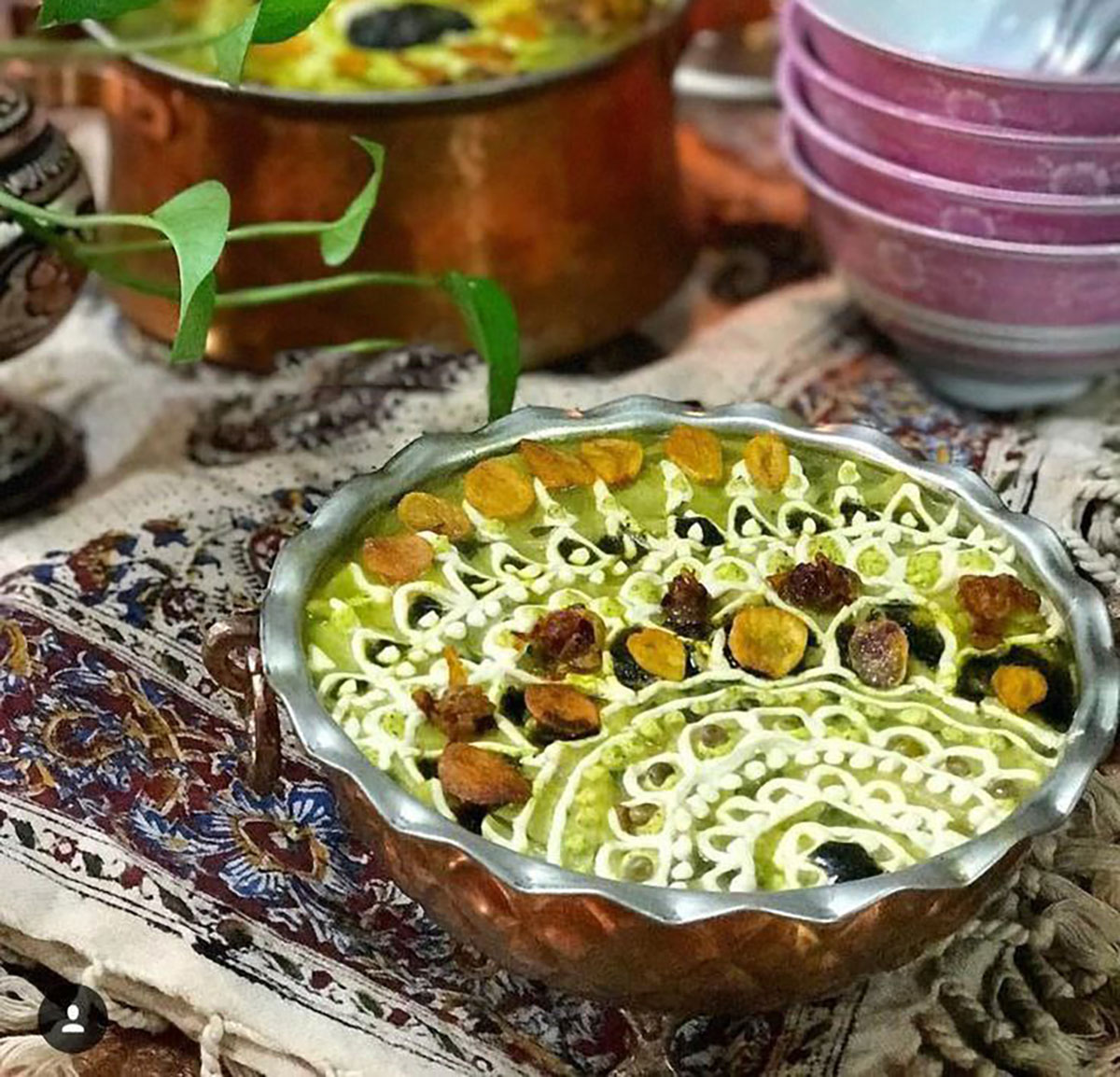 تزیین آش رشته مجلسی