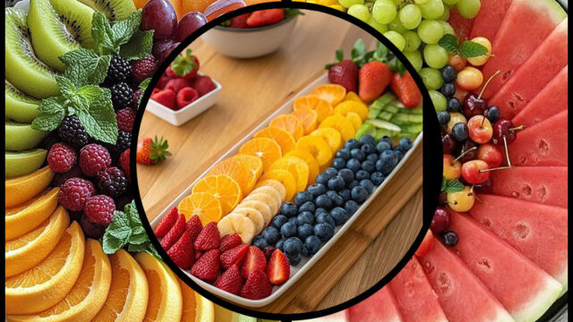 انواع میوه آرایی مجلسی | ترکیب دسر و میوه؛ خوشمزه و هنری