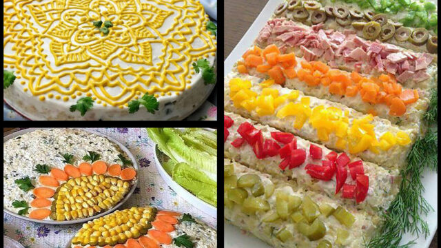 تزیین سالاد الویه | ترفندهای سفره‌آرایی حرفه‌ای در خانه