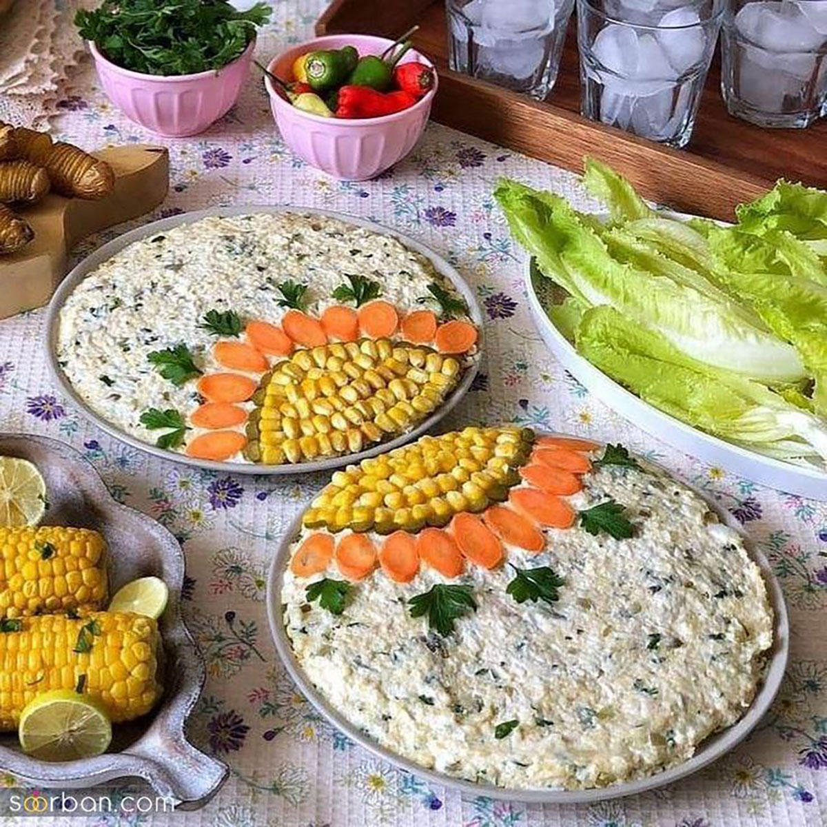 تزیین سالاد الویه تک نفره برای تولد
