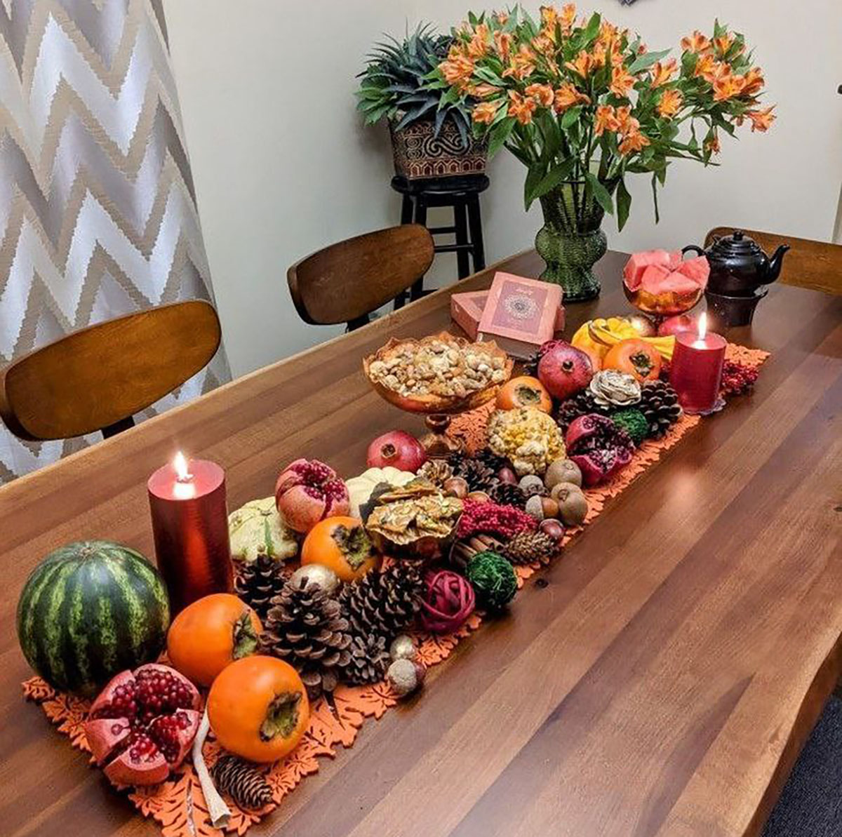 تزیین سفره شب یلدا لاکچری عروس
