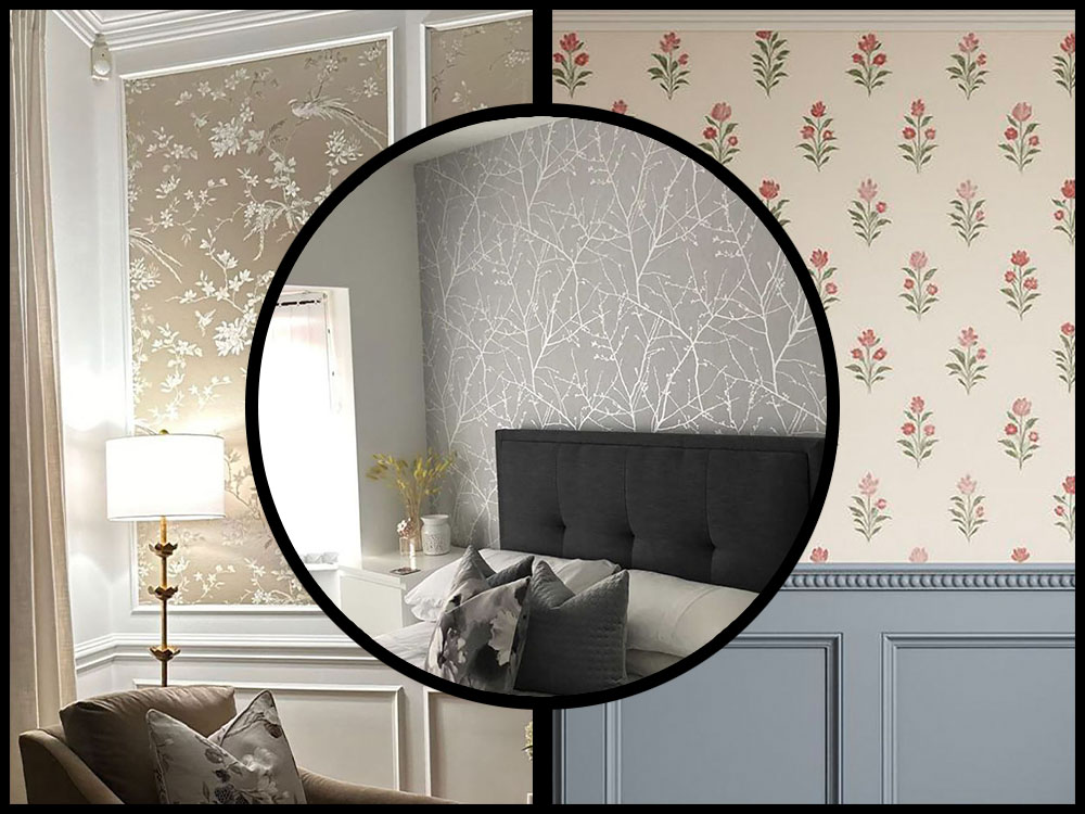 کاغذ دیواری ساده و شیک برای پذیرایی