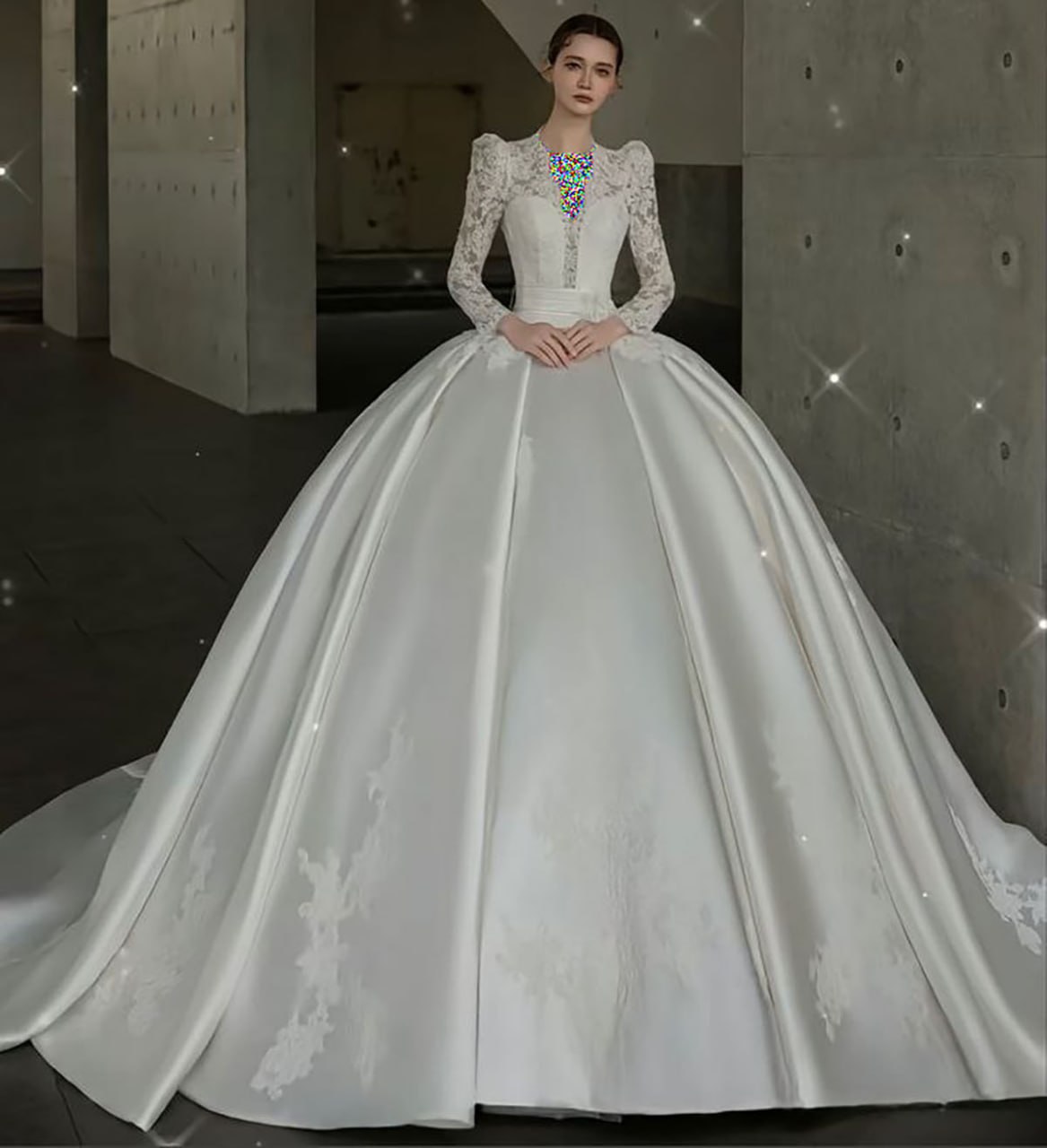 لباس عروس اروپایی ساتن
