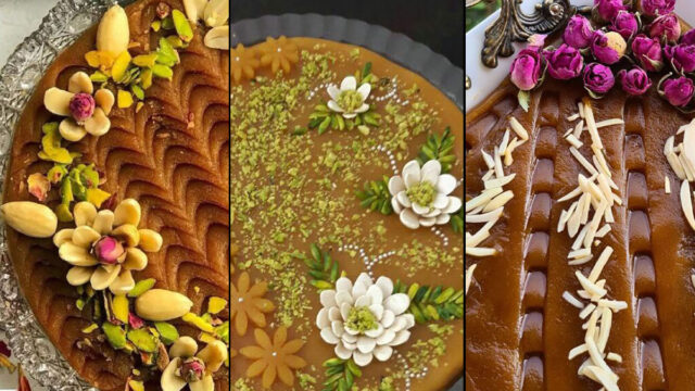 تزیین حلوا مجلسی | جدیدترین مدل‌های تزیین حلوا تک‌نفره برای پذیرایی خاص