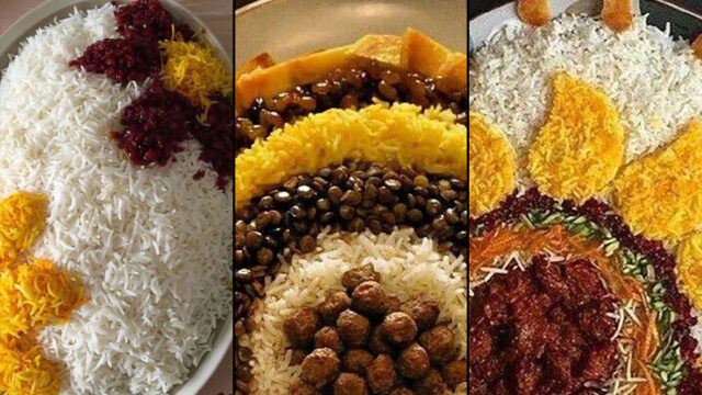 مدل تزیین پلو مجلسی | تزیین خاص برای سفره های رنگی مهمونی