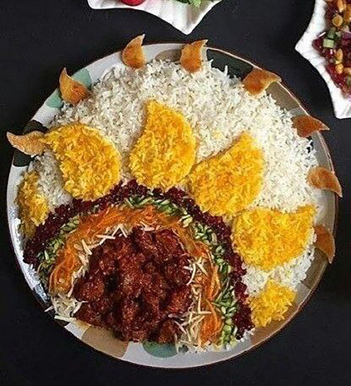 تزیین برنج با زعفران