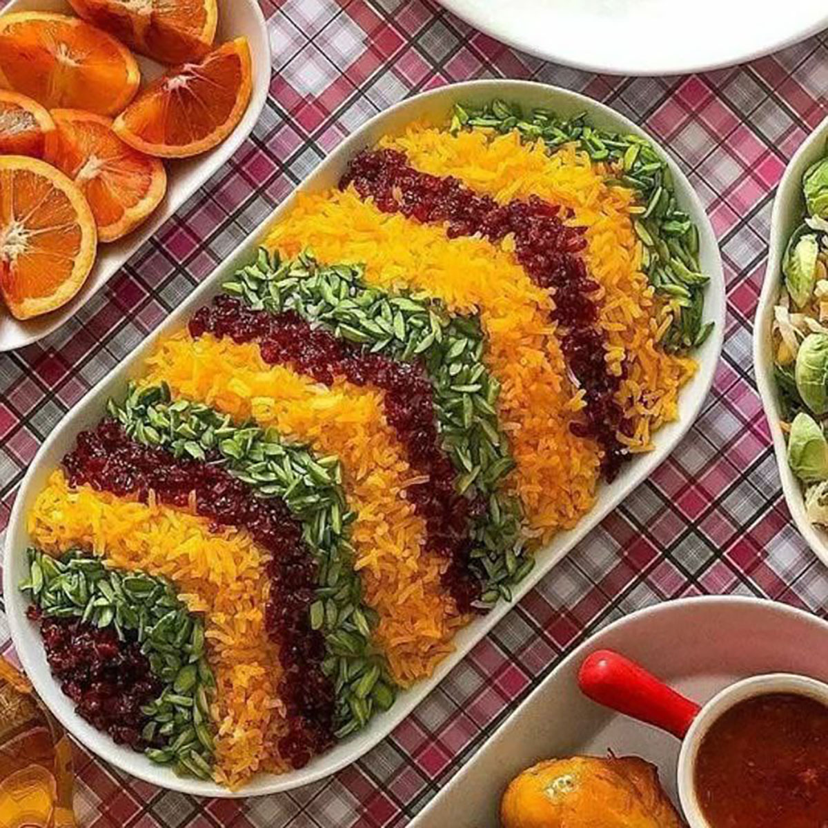 تزیین برنج ساده و زیبا