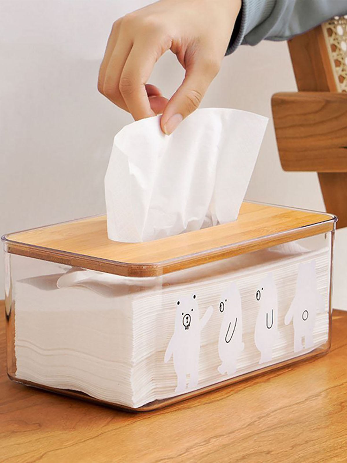 جا دستمال کاغذی چوبی ایستاده