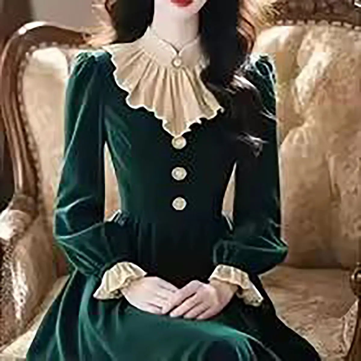 لباس مجلسی سبز زمردی دخترانه
