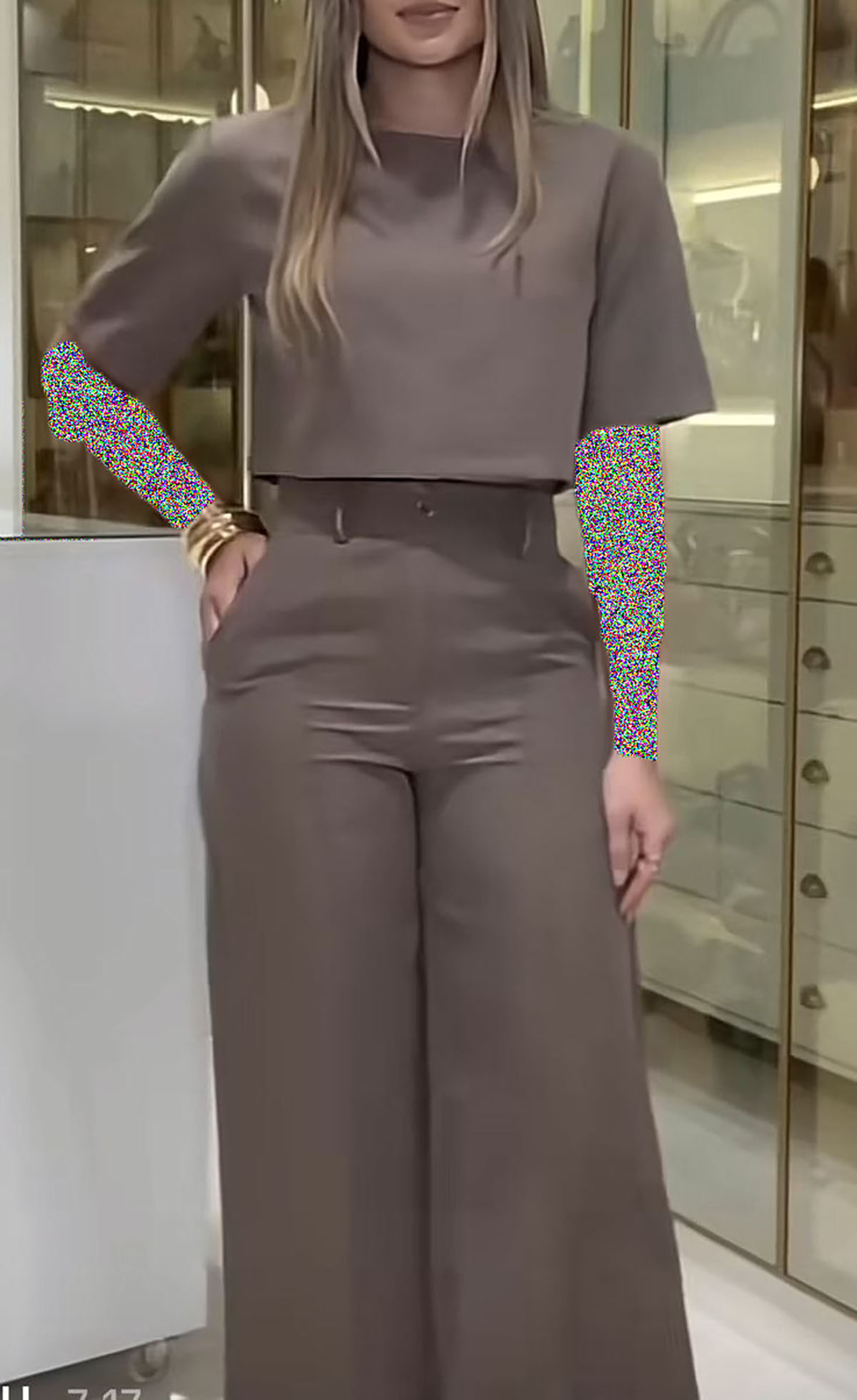 کراپ مجلسی با شلوار بگ