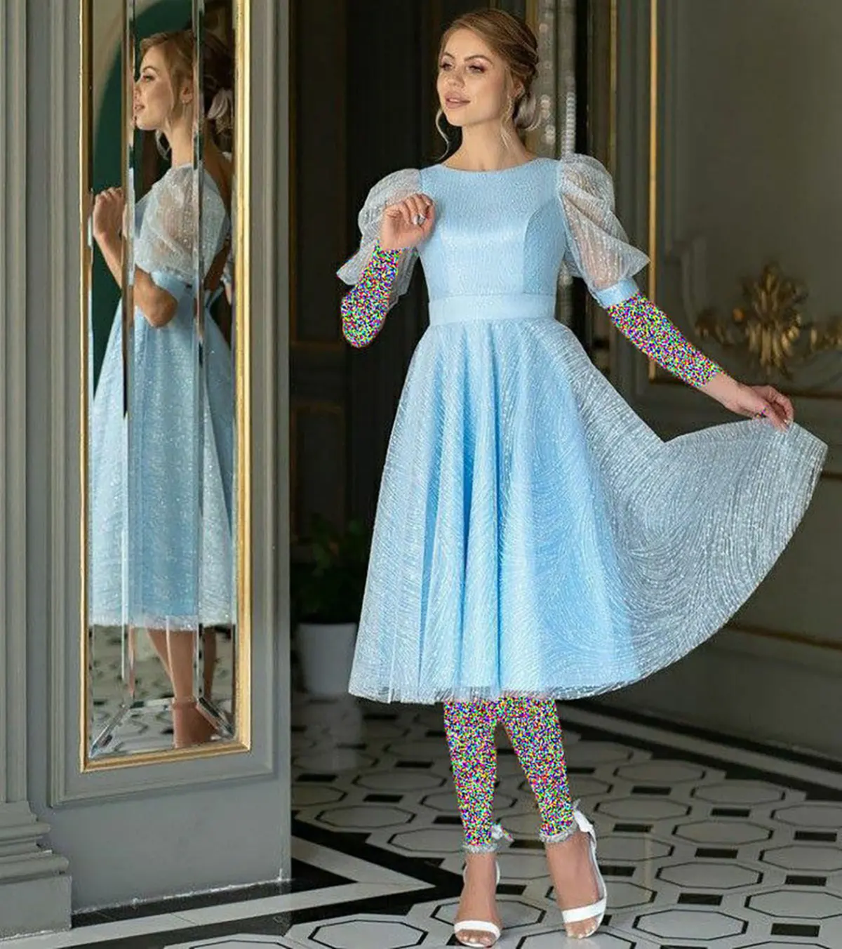 لباس مجلسی آبی کلاسیک
