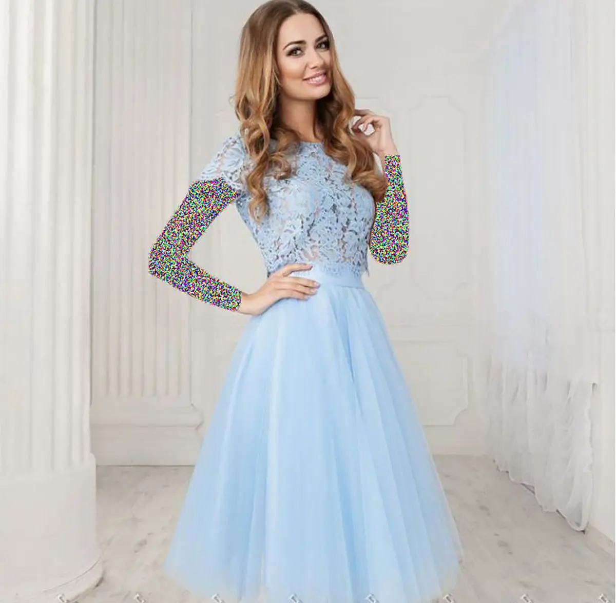 لباس مجلسی آبی دخترانه
