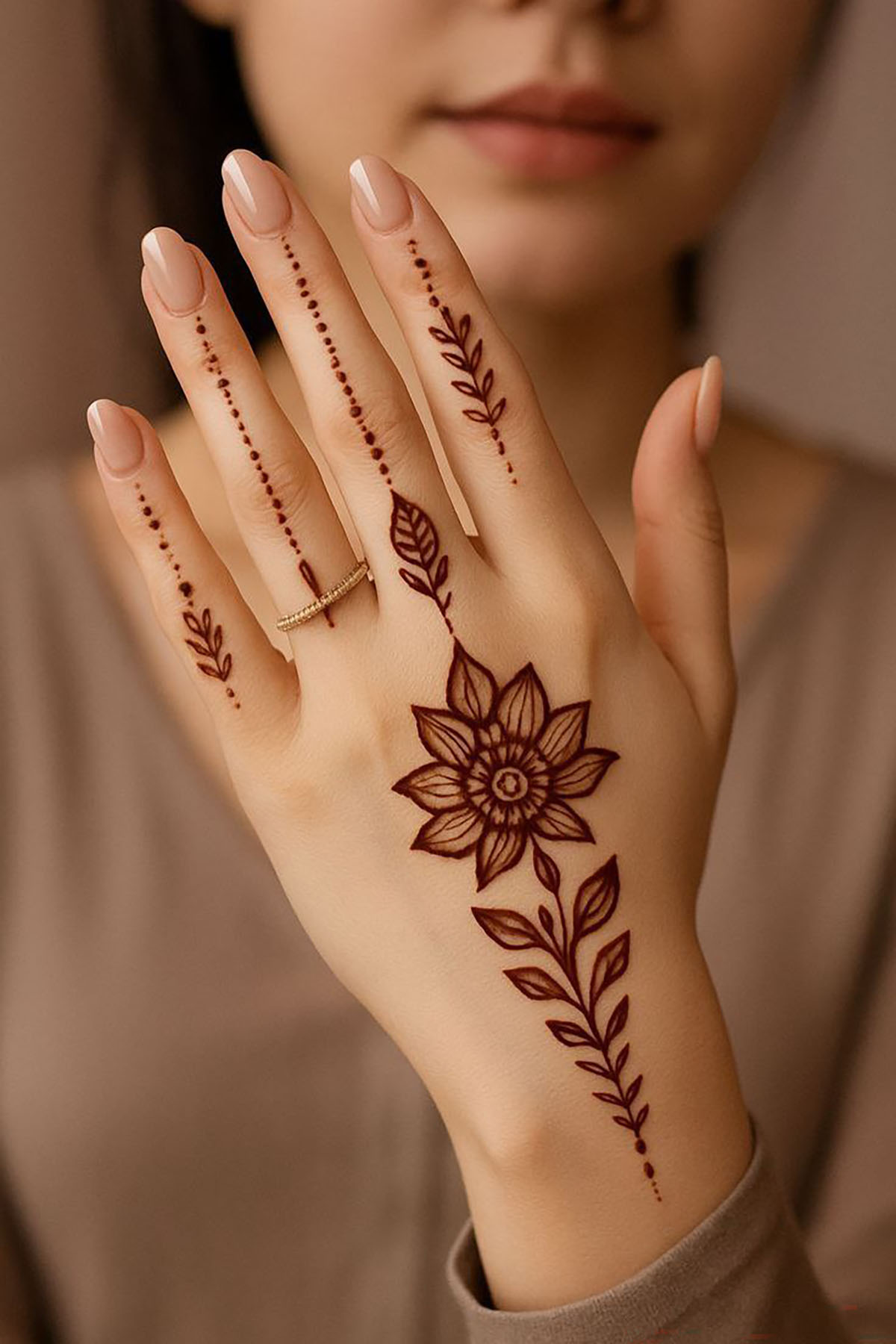 طراحی حنا روی دست در منزل
