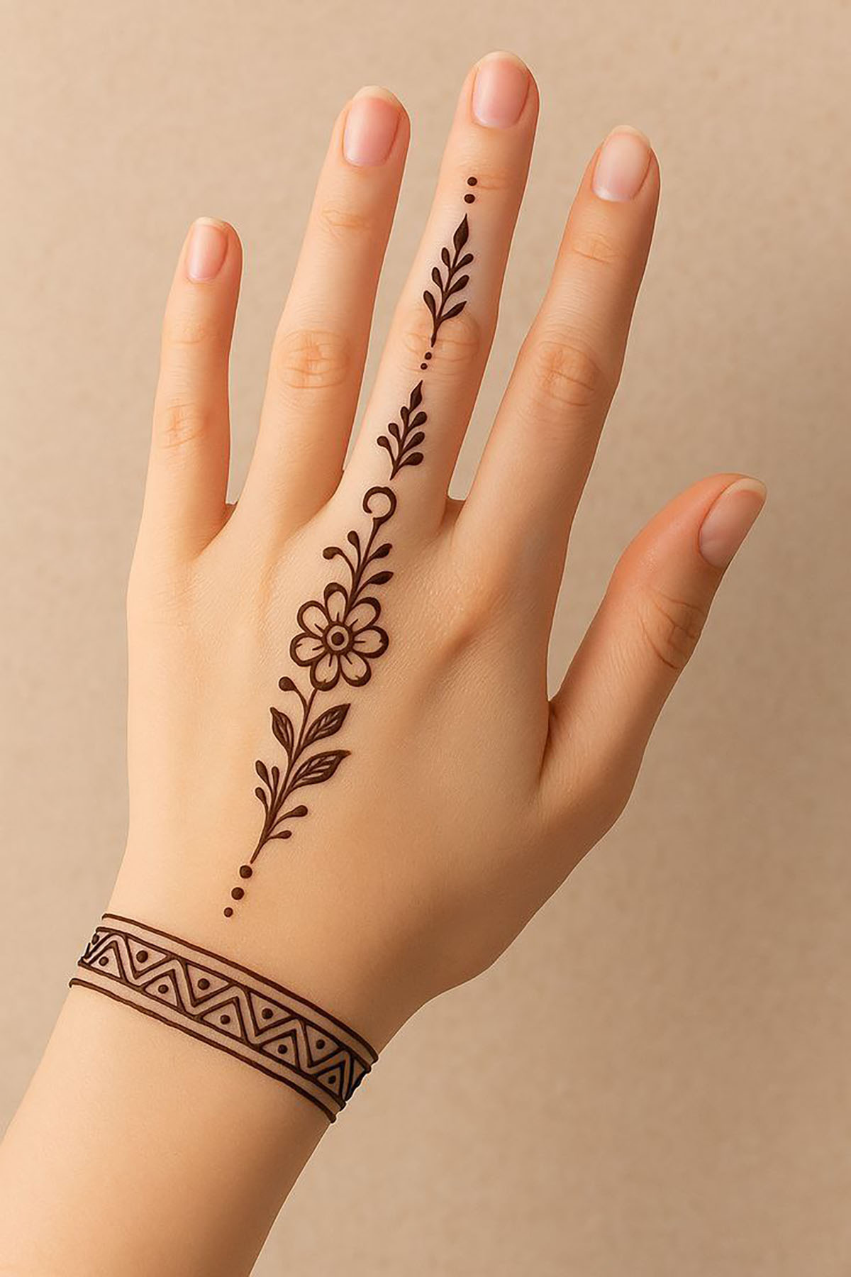 نقش حنا ساده دخترانه
