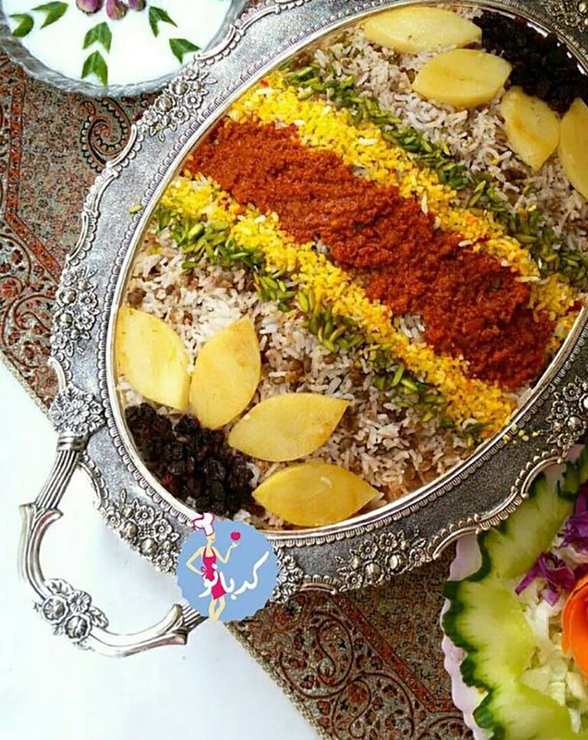 تزیین برنج ساده و زیبا
