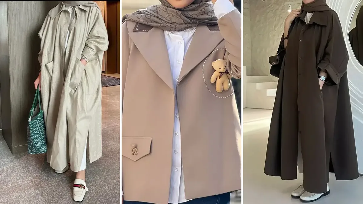 مدل کت پارچه‌ای زنانه پاییزی در سه رنگ کرم شتری و شکلاتی